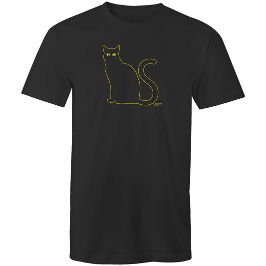 Men's Cat Silhouette Outline T-Shirt