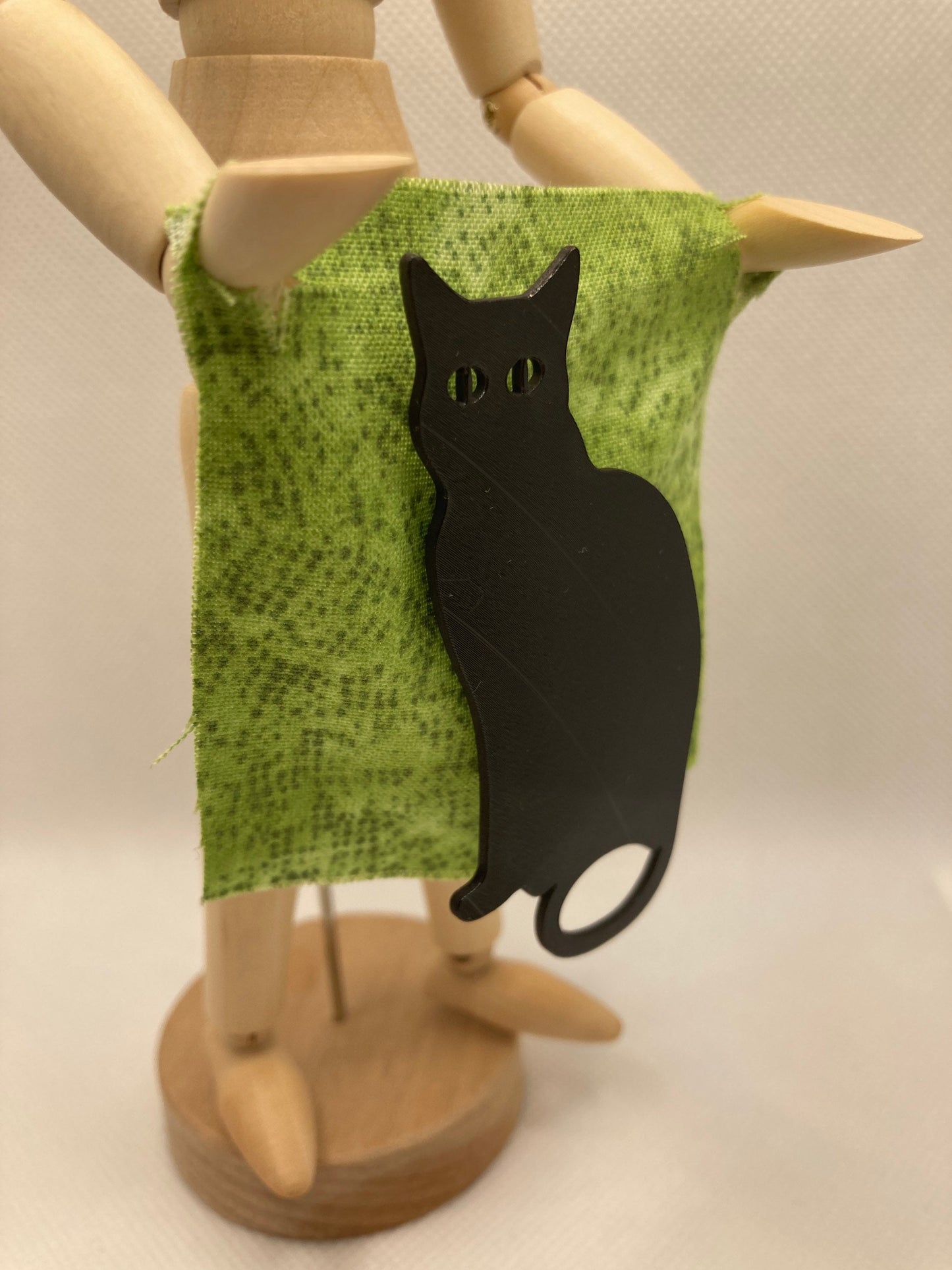 Cat upcycled vinyl record glasses holder brooch