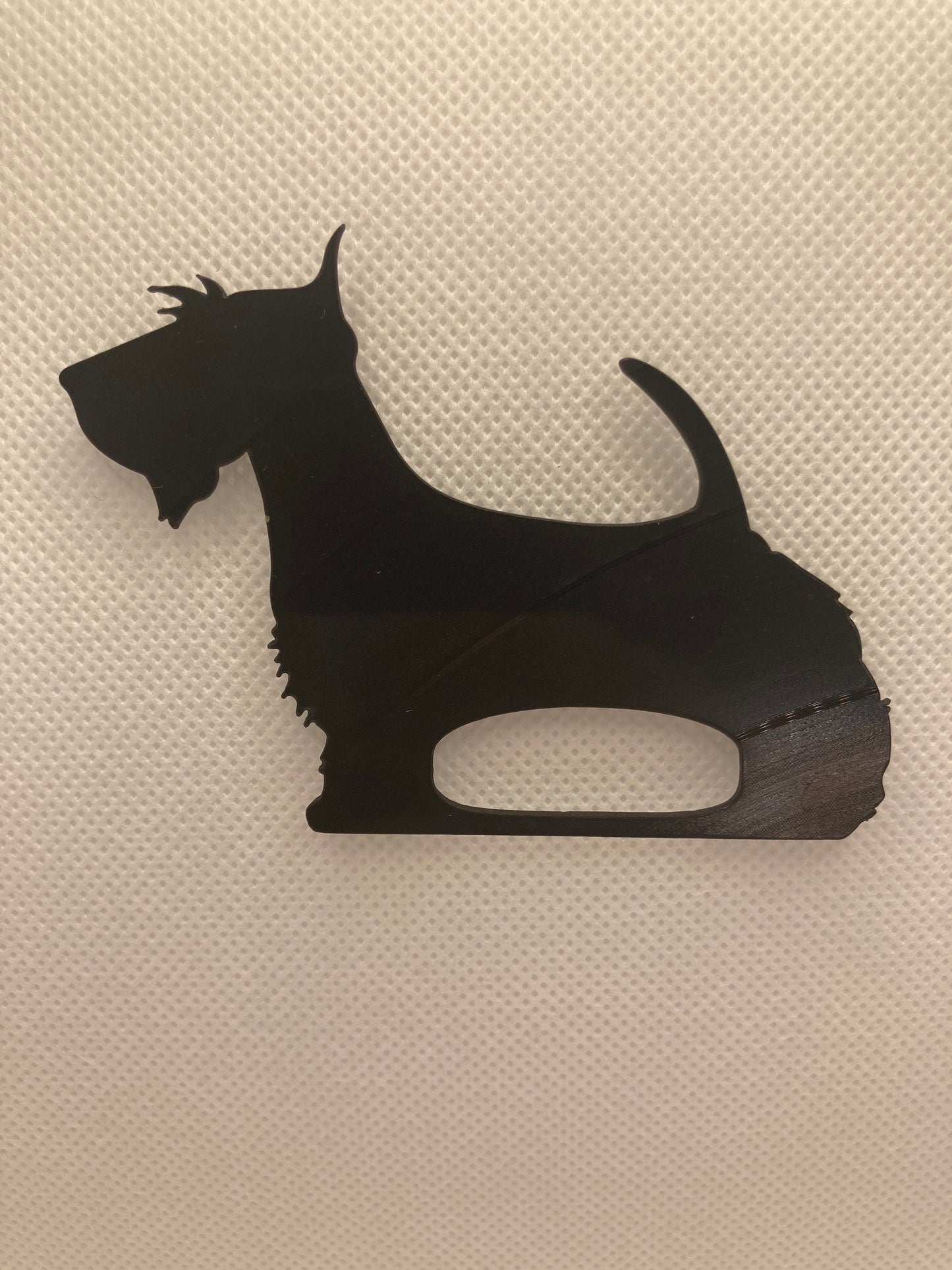 Scottish Terrier dog upcycled vinyl record glasses holder brooch