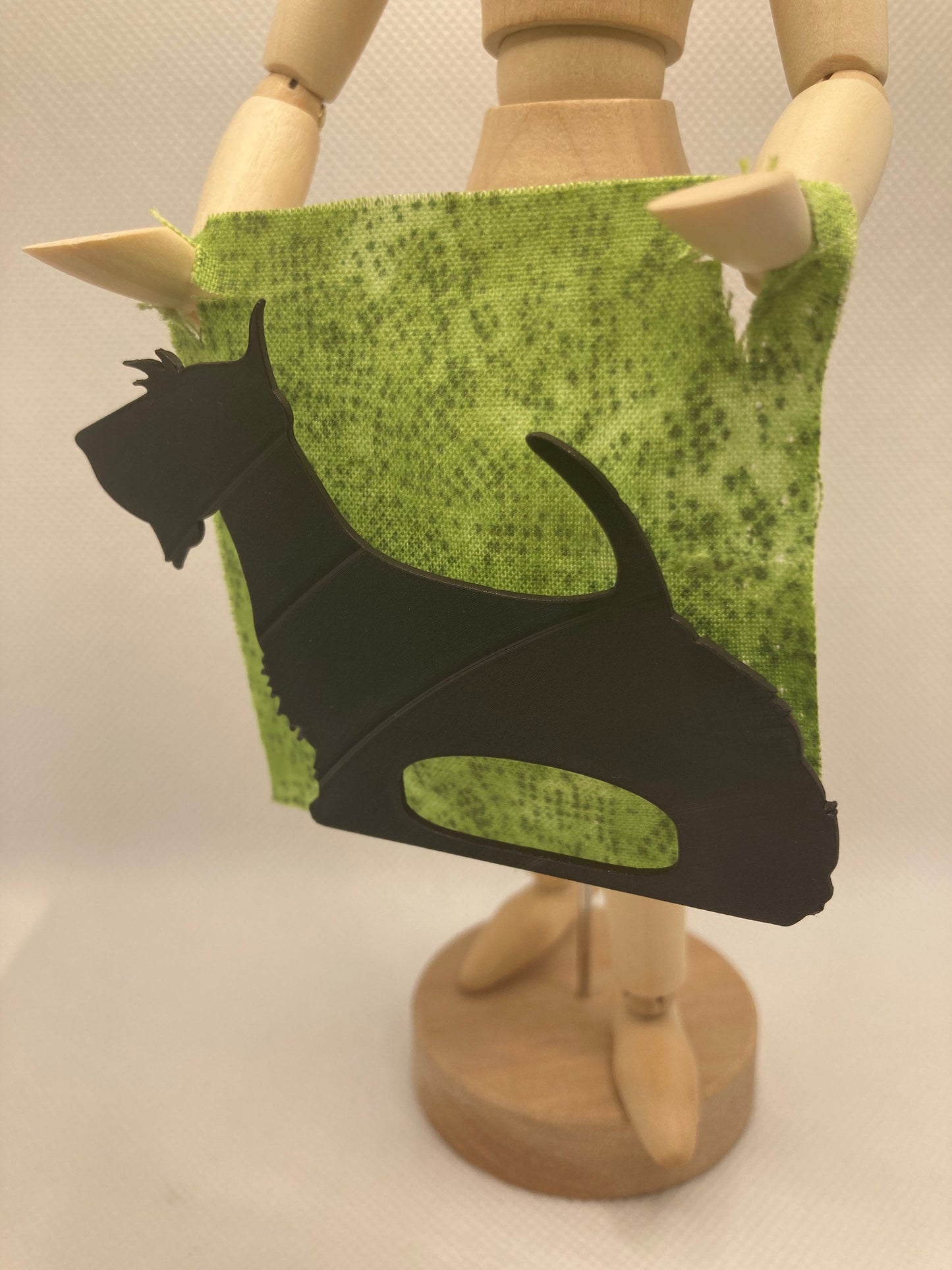 Scottish Terrier dog upcycled vinyl record glasses holder brooch