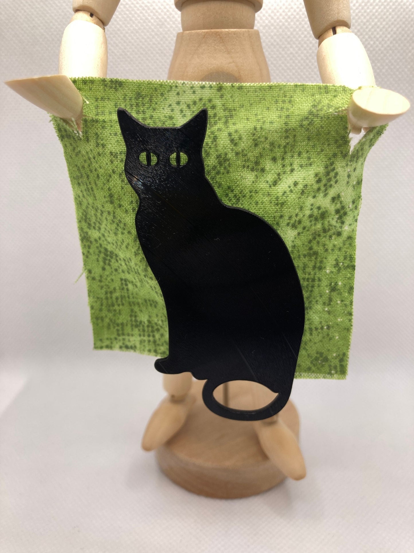 Cat upcycled vinyl record glasses holder brooch